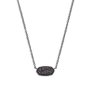 KENDRA SCOTT Gunmetal Black Drusy Elisa Necklace